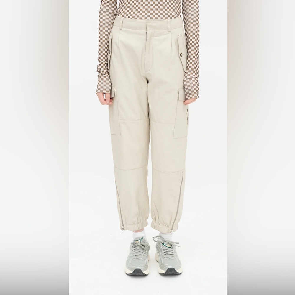 Real Leather Cargo Pants